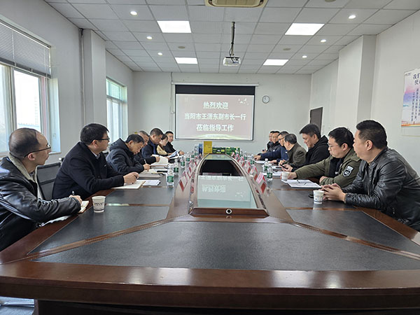 當陽市副市長王瀟東一行蒞臨現代精工考察一步法中空板生產線-智能制造賦能綠色建材產業升級